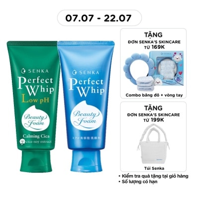 SENKA - Combo Sữa Rửa Mặt Senka ( Perfect Whip Low Ph Calming Cica & Perfect Whip U )