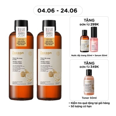 COCOON - Combo Cocoon 2 Nước Tẩy Trang Bí Đao 500ml