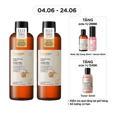 COCOON - Combo Cocoon 2 Nước Tẩy Trang Bí Đao 500ml