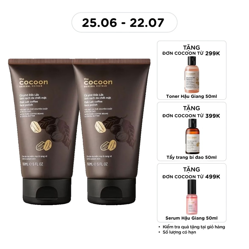 Combo Cocoon Face Polish Dak Lak Coffee 150ml x2