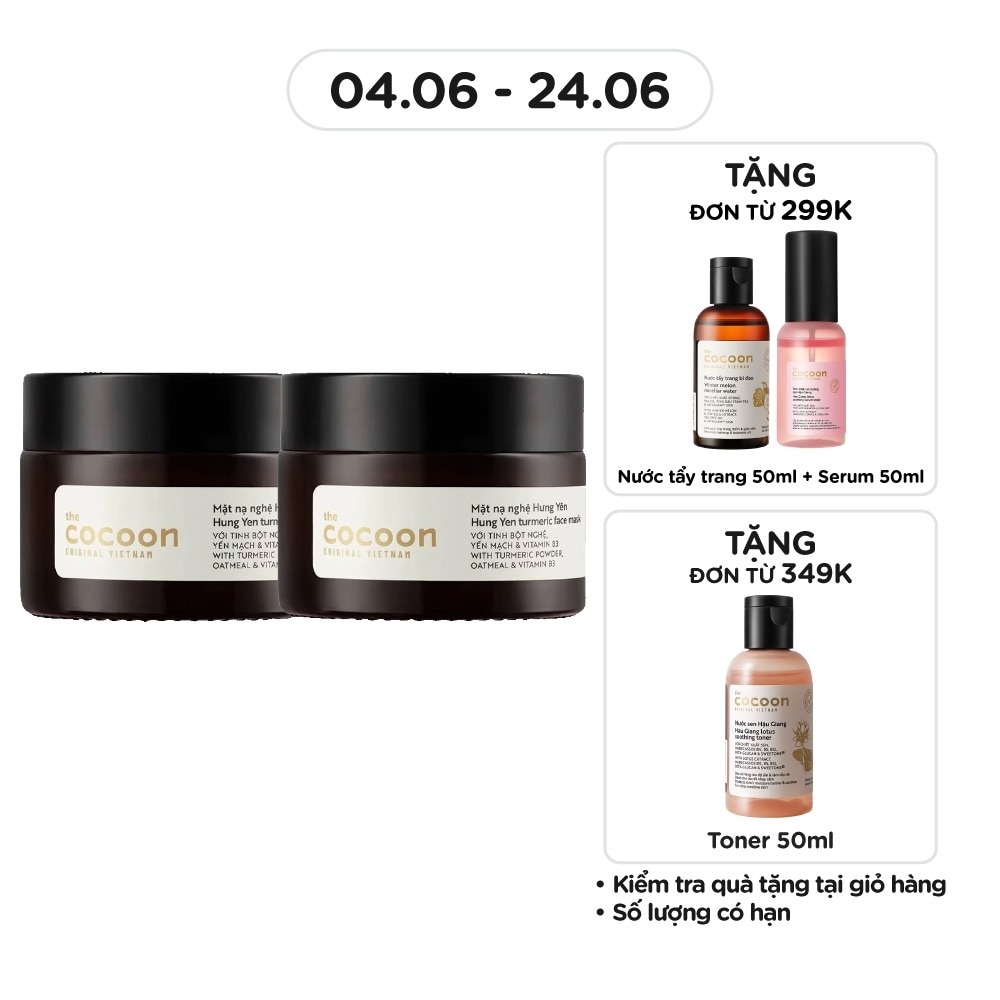 Combo Mặt Nạ Nghệ Hưng Yên Cocoon Turmeric Face Mask Giúp Da Rạng Rỡ & Mịn Màng 30ml x 2