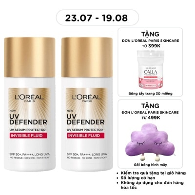 L'OREAL PARIS - Combo L'oreal Paris Dưỡng Chất Chống Nắng UV Defender Serum Protector Invisible Fluid 50ml x2 image