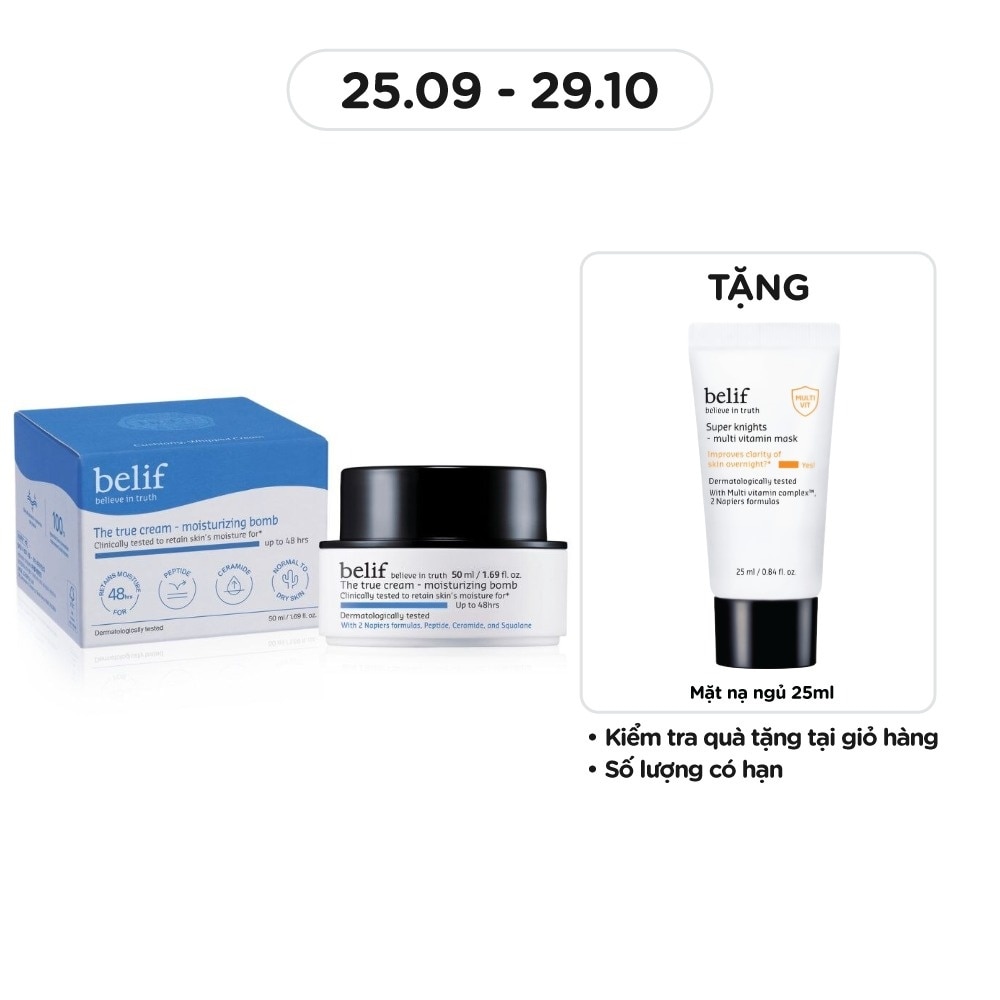 Kem Cấp Ẩm Belif The True Cream - Moisturizing Bomb 50ml