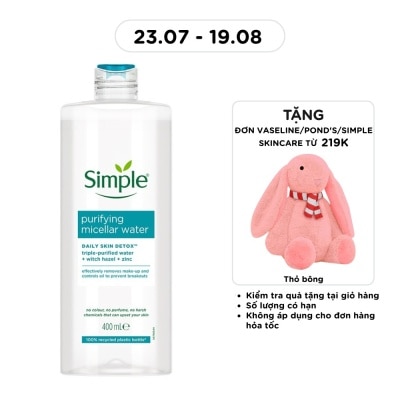 SIMPLE - Nước Tẩy Trang Simple Cho Da Mụn Purifying Micellar Water 400ml image