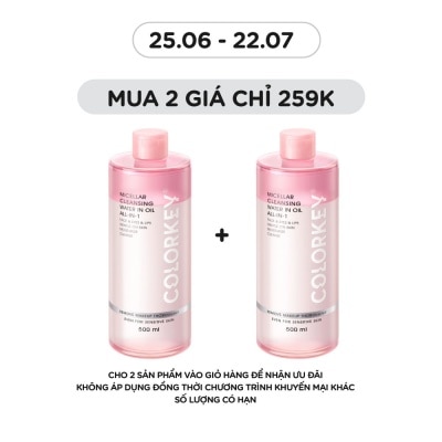 COLORKEY - Nước Tẩy Trang 2 Lớp Colorkey Micellar Cleansing Water In Oil All-In-1 500ml