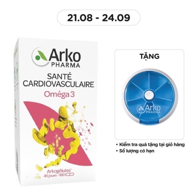ARKOPHARMA Thực Phẩm Bảo Vệ Sức Khỏe Viên Uống Bổ Sung Omega 3 Arkopharma Arkogelules Omega 3 180 Viên
