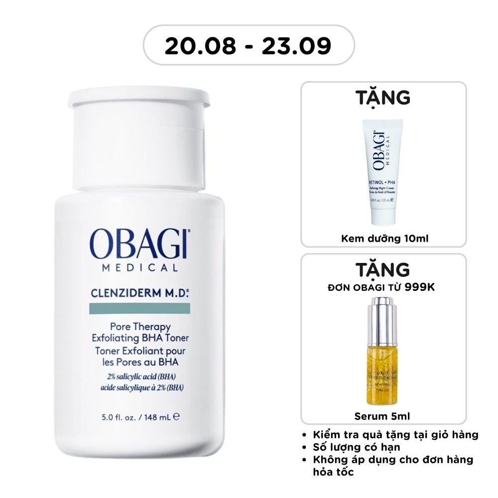 Nước Hoa Hồng Obagi Medical Cho Da Mụn Clenziderm M.D. Pore Therapy Exfoliating BHA Toner 148ml image