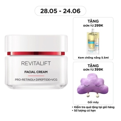 L'OREAL PARIS - Kem Dưỡng Ban Ngày L'Oréal Paris Căng Sáng Và Tươi Trẻ Làn Da Revitalift Advanced Facial Cream 50ml