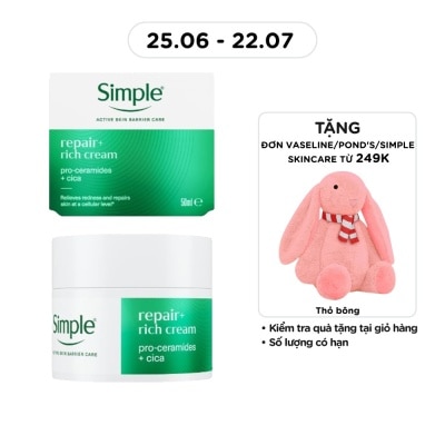 SIMPLE - Kem Dưỡng Simple Repair+ Rich Cream 50ml