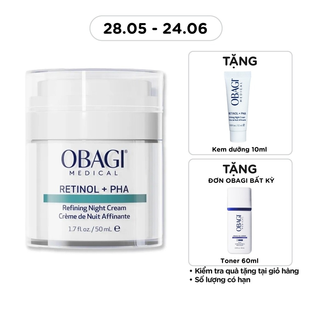 Kem Dưỡng Đêm Obagi Medical Retinol + PHA Refining Night Cream 50ml