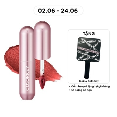 COLORKEY - Son Kem Colorkey Mousse Matte Lip Mud 2g .#O106 Citrus Breeze Cam San Hô