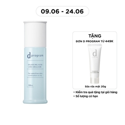 D PROGRAM - Sữa Dưỡng D Program Kiềm Dầu Ngừa Mụn Cho Da Nhạy Cảm Balancing Acne Care Emulsion 100ml