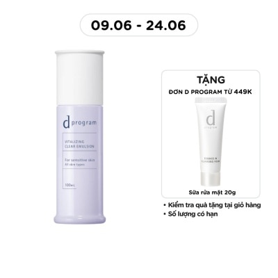 D PROGRAM - Sữa Dưỡng D Program Ngăn Ngừa Lão Hóa Cho Da Nhạy Cảm Vitalizing Clear Emulsion 100ml
