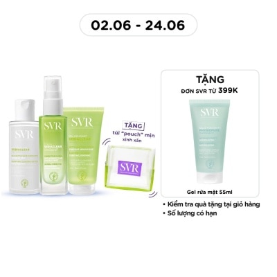 SVR - Combo SVR Sebiaclear (Tinh Chất 30ml + Nước Tẩy Trang 75ml + Gel Rửa Mặt 55ml + Túi Lưới)