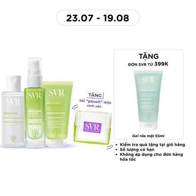 SVR - Combo SVR Sebiaclear (Tinh Chất 30ml + Nước Tẩy Trang 75ml + Gel Rửa Mặt 55ml + Túi Lưới) image