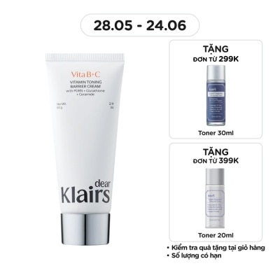 DEAR KLAIRS - Kem Dưỡng Dear Klairs Vitamin Toning Barrier Cream 60g