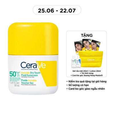CERAVE - Sữa Chống Nắng Mỏng Nhẹ Khô Thoáng Cerave Invisible Dry Touch Fluid Sunscreen SPF50 PA++++ 50ml