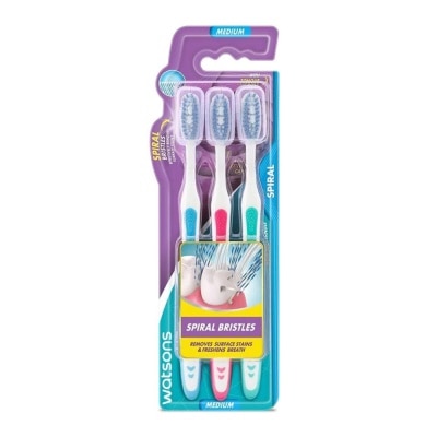 WATSONS Watsons Spiral Toothbrush (Medium) 3pcs