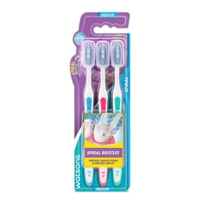 WATSONS Watsons Spiral Toothbrush (Medium) 3pcs