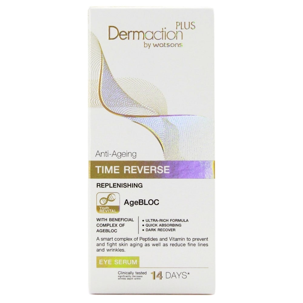 Serum Mắt Dermaction Plus By Watsons Anti-Ageing Time Reverse Replenishing Eye Chống Nhăn Mắt 15ml