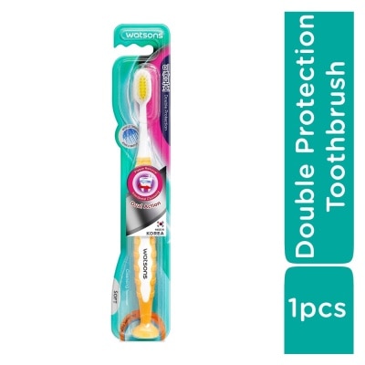WATSONS Bàn Chải Đánh Răng Watsons Double Protection Dual Action Toothbrush Lông Tơ Làm Sạch Vượt Trội 1 Cây