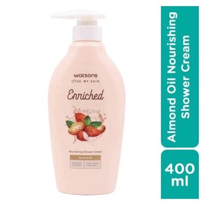 WATSONS Love My Skin Enriched Almond Oil Nourishing Shower Cream 400ml