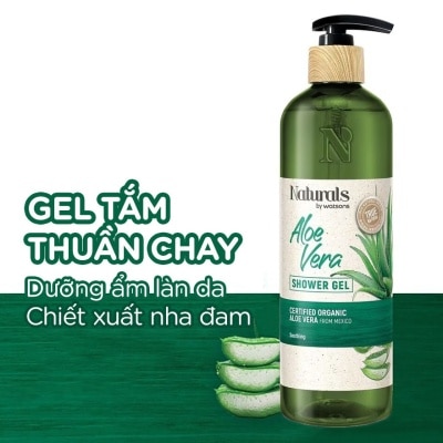 NATURALS BY WATSONS Gel Tắm Naturals By Watsons True Natural Aloe Vera Chiết Xuất Lô Hội 490ml