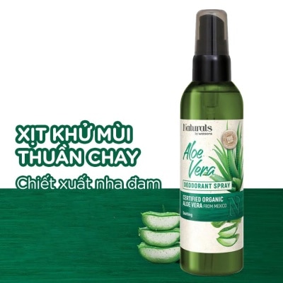 NATURALS BY WATSONS Xịt Khử Mùi Naturals By Watsons True Natural Aloe Vera Chiết Xuất Lô Hội 120ml