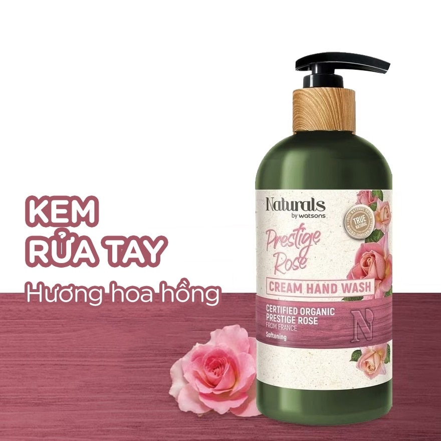 Kem Rửa Tay Naturals By Watsons Prestige Rose Chiết Xuất Hoa Hồng 400ml