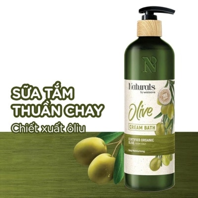 NATURALS BY WATSONS Sữa Tắm Naturals By Watsons True Natural Olive Cream Bath 490ml