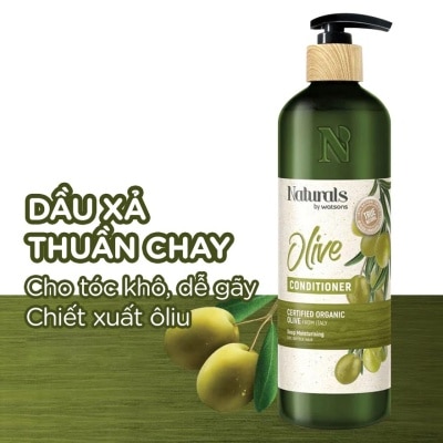 NATURALS BY WATSONS Dầu Xả Naturals By Watsons True Natural Chiết Xuất Olive Dưỡng Ẩm 490ml