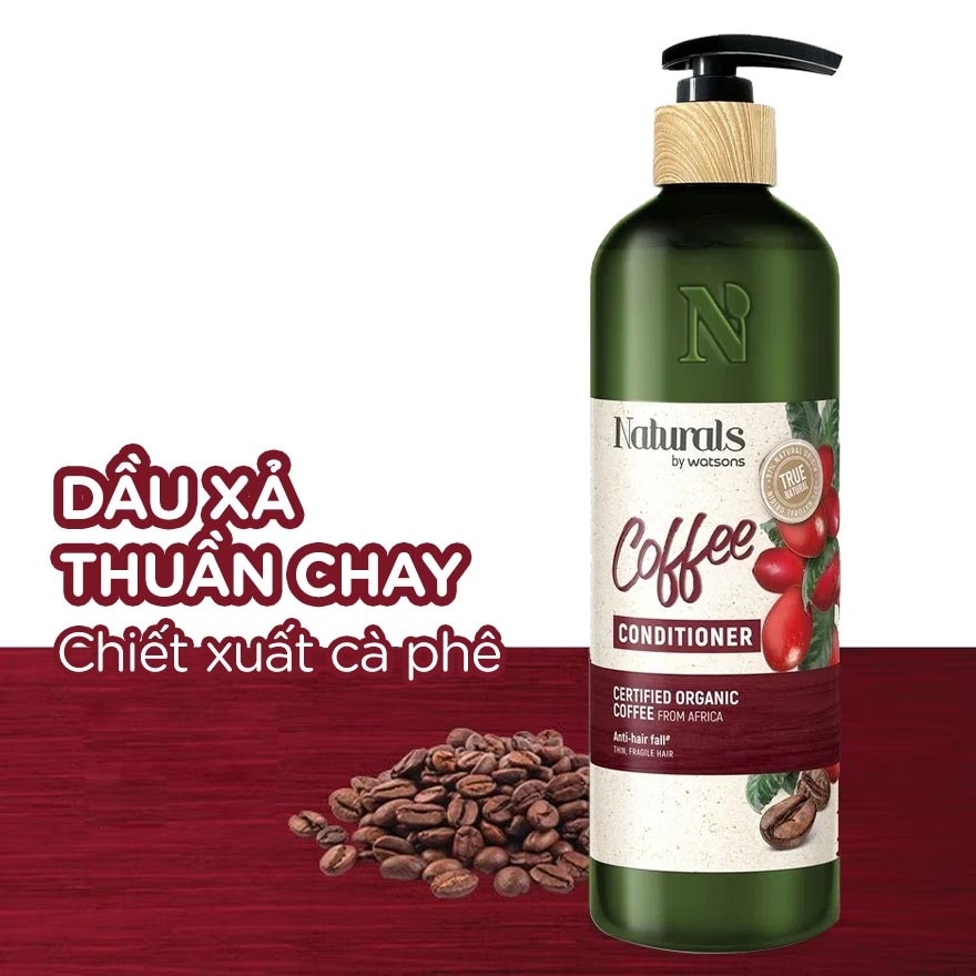 Dầu Xả Naturals By Watsons True Natural Chiết Xuất Coffee 490ml