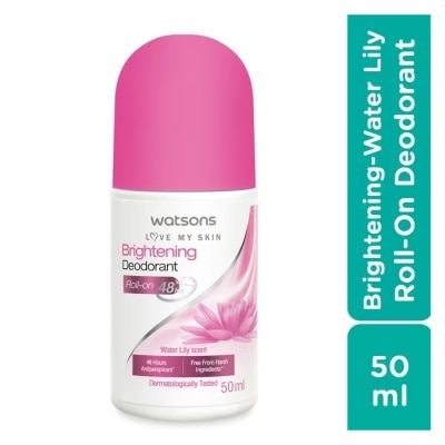 WATSONS Lăn Khử Mùi Watsons Brightening Deodorant Roll-On Water Lily Scent 50ml