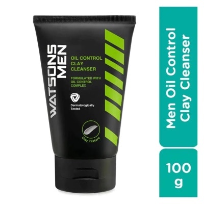 WATSONS Sữa Rửa Mặt Đất Sét Watsons Men Oil Control Clay Cleanser Kiểm Soát Dầu 100g