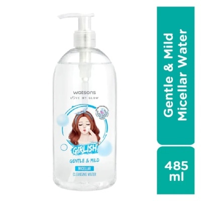 WATSONS Nước Tẩy Trang Watsons Girlish Gentle & Mild Micellar Dịu Nhẹ 485ml