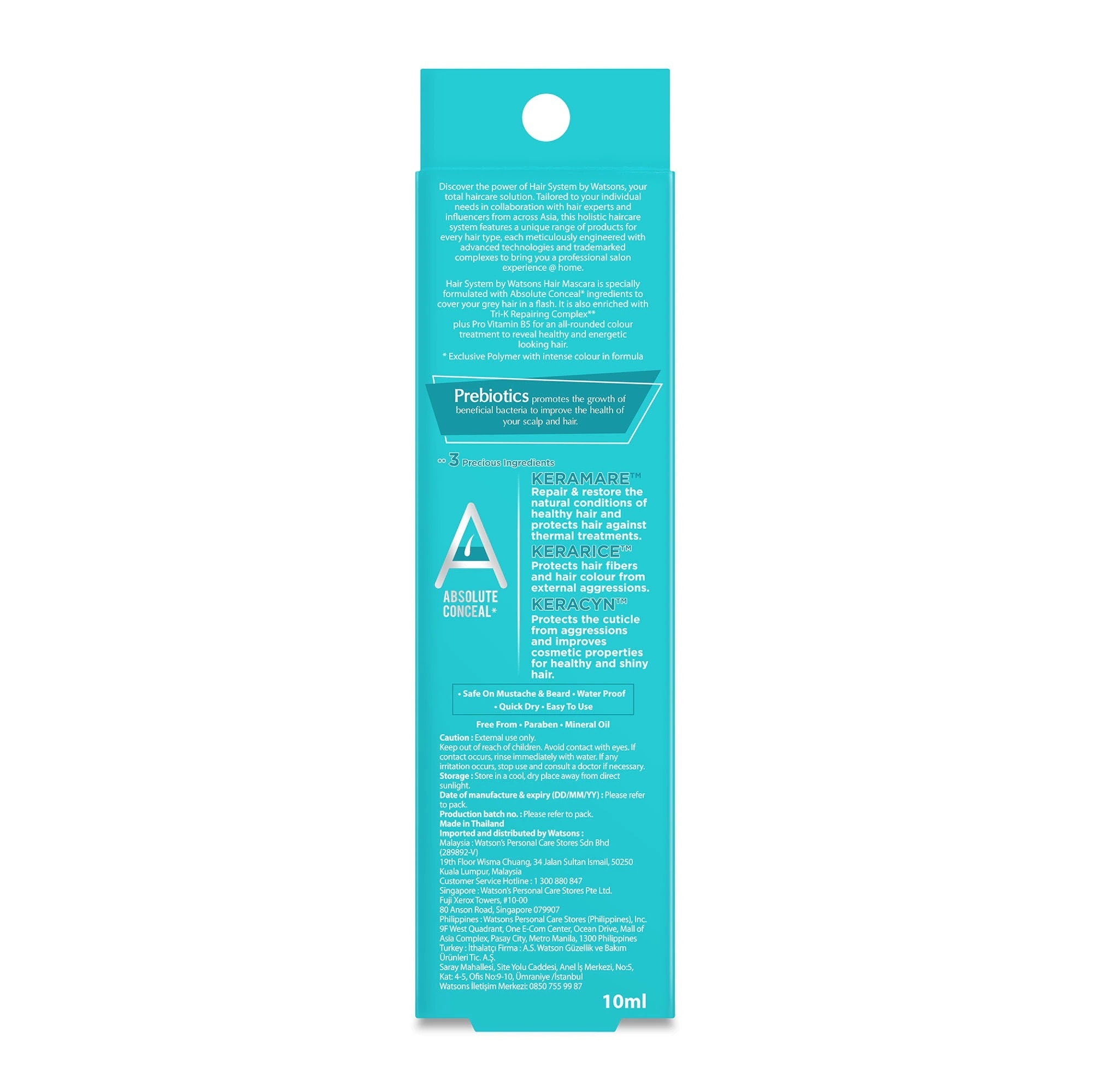 Mascara Che Phủ Tóc Bạc Hair System by Watsons Magic Touch 10ml .#03 Nâu Vừa Medium Brown