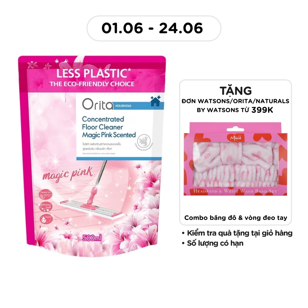 Nước Lau Sàn Orita Đậm Đặc Hương Magic Pink Floor Cleaner 500ml