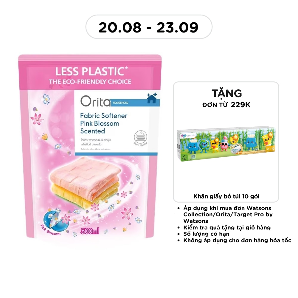 Nước Xả Vải Orita Hương Hoa Anh Đào Pink Blossom Fabric Softener 500ml image