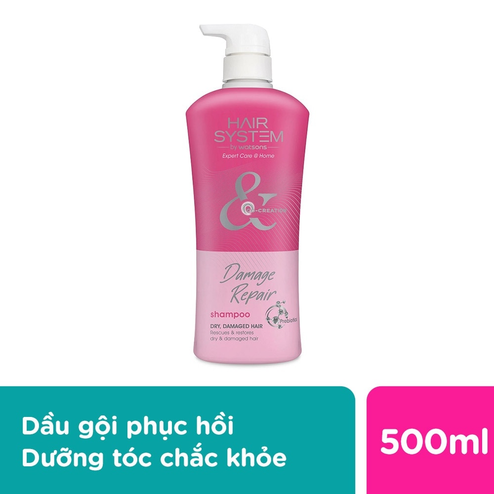 Dầu Gội Hair System By Watsons Phục Hồi Hư Tổn Damage Repair Hair 500ml