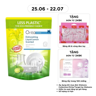 ORITA - Nước Rửa Bát Orita Hương Chanh Lemon Scented Dish Washing Liquid 500ml