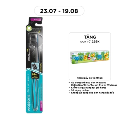 WATSONS - Watsons Charcoal Toothbrush (Soft) 1Pcs image