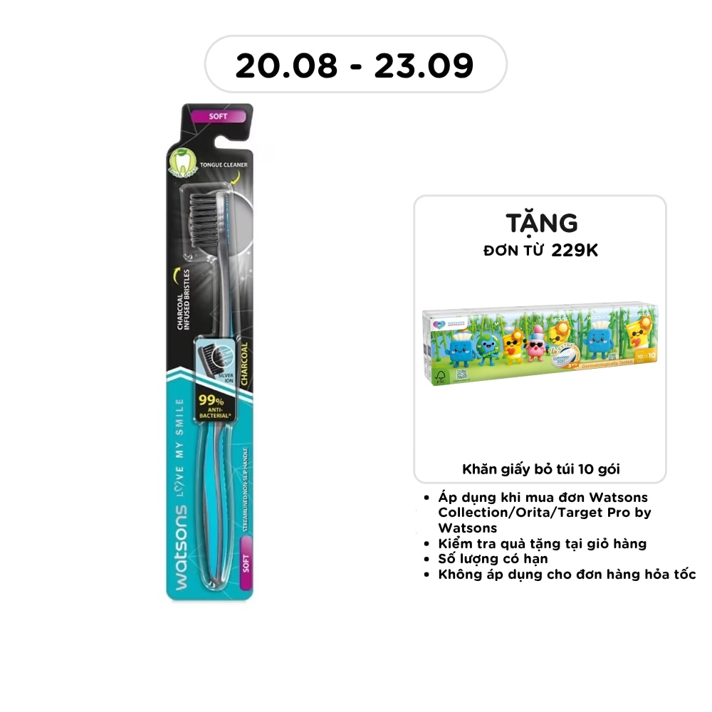 Bàn Chải Đánh Răng Watsons Than Hoạt Tính 1 Cái image