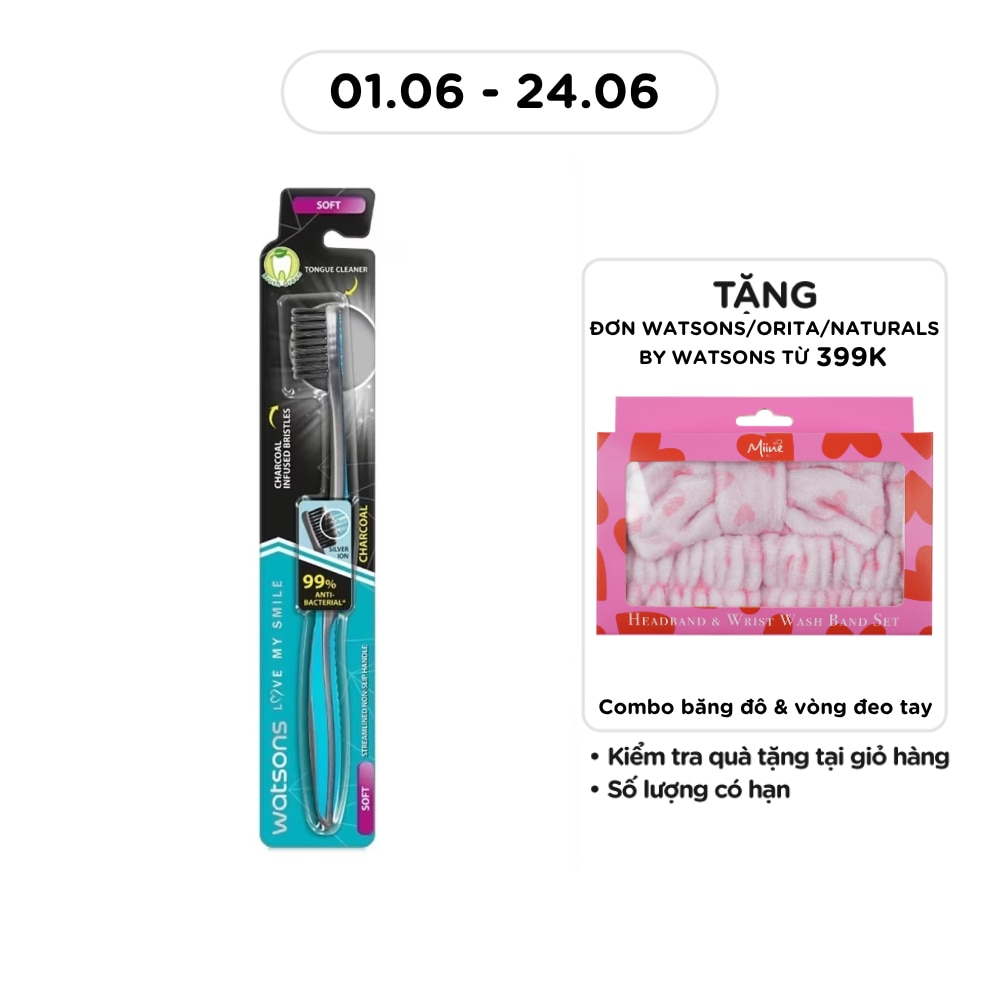 Watsons Charcoal Toothbrush (Soft) 1Pcs