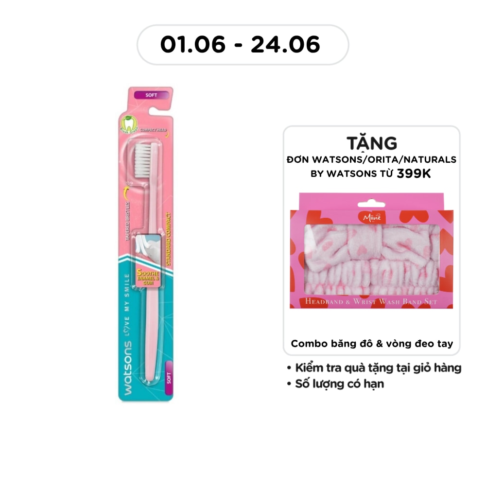 Bàn Chải Đánh Răng Watsons Standard Compact (Mềm) 1 Cái