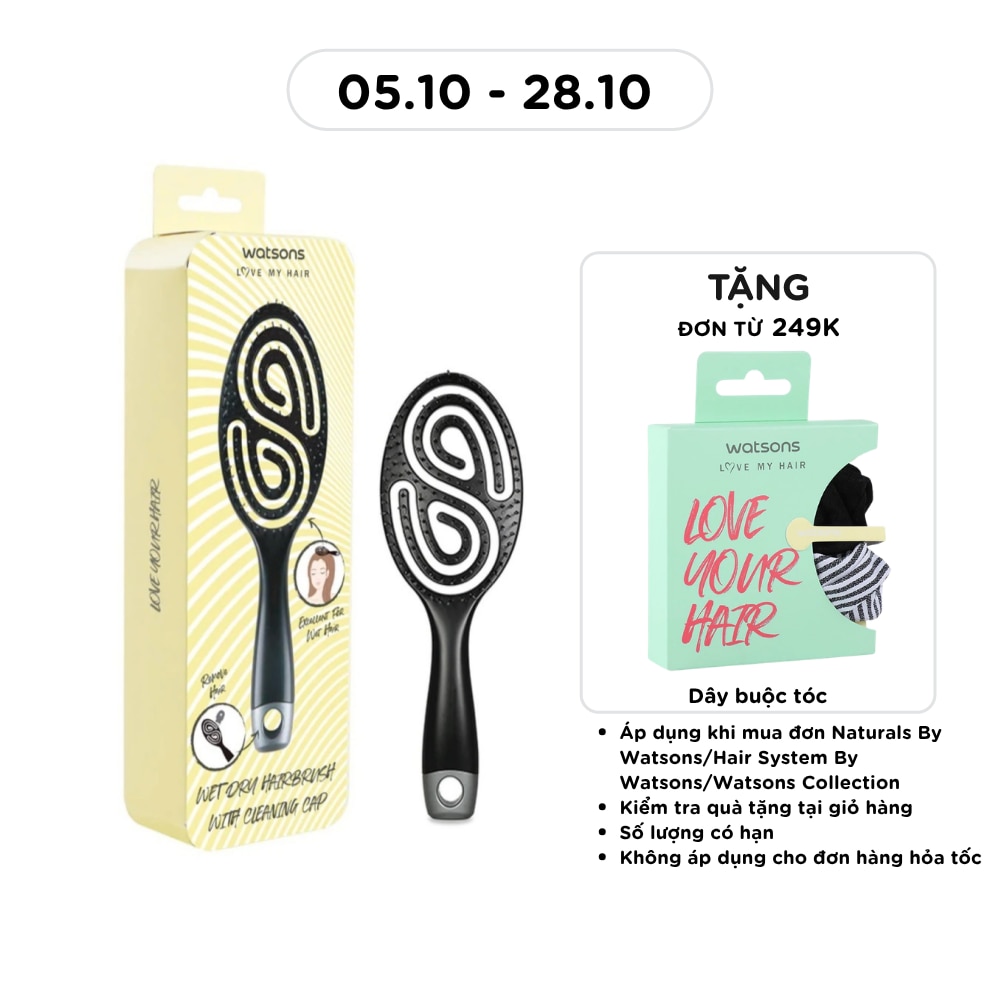 Lược Chải Tóc Nhanh Khô Watsons Có Đầu Cọ Vệ Sinh Lược Wet Dry Hair Brush 1 Cái