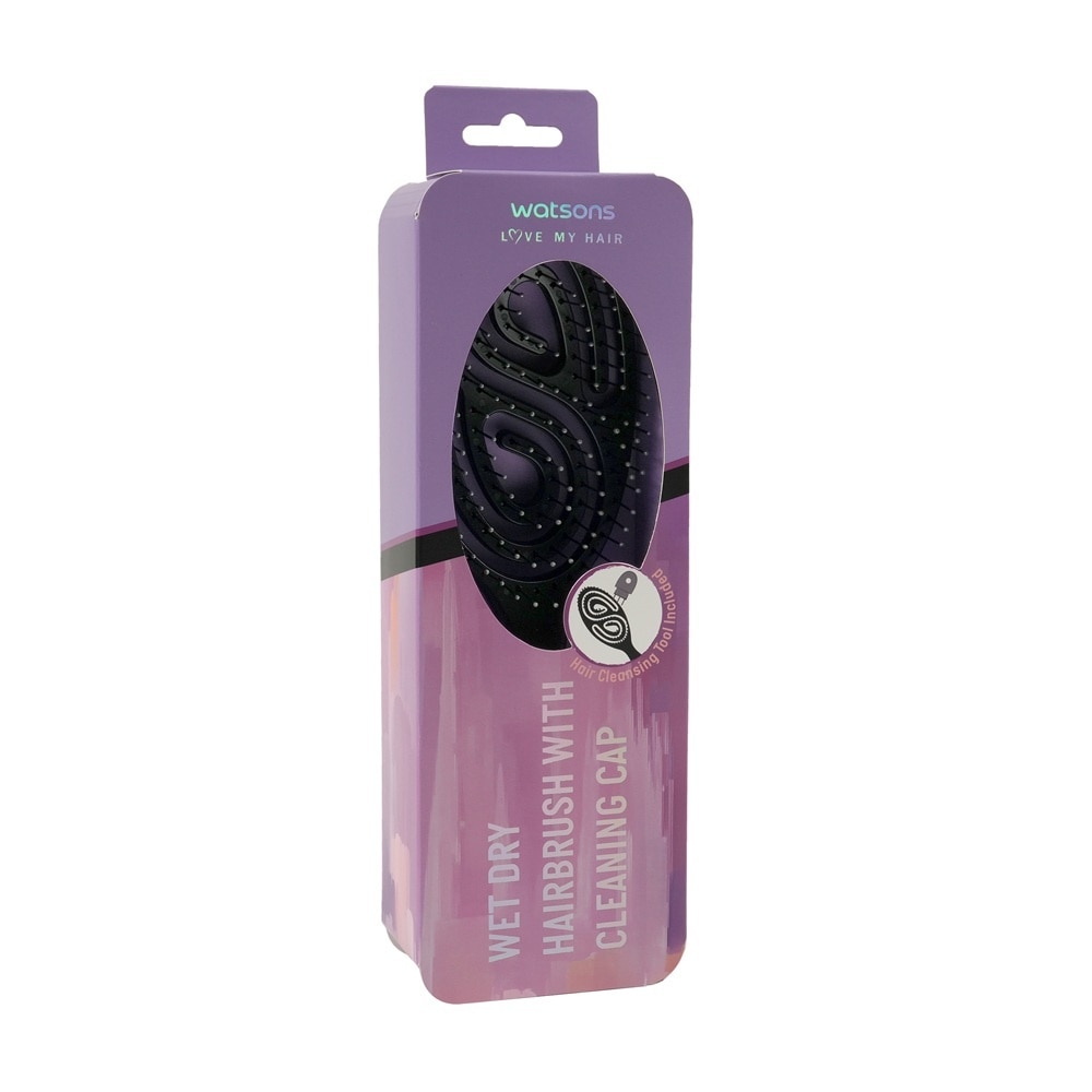 Wet Dry Hair Brush With Cleaning Cap 1s image