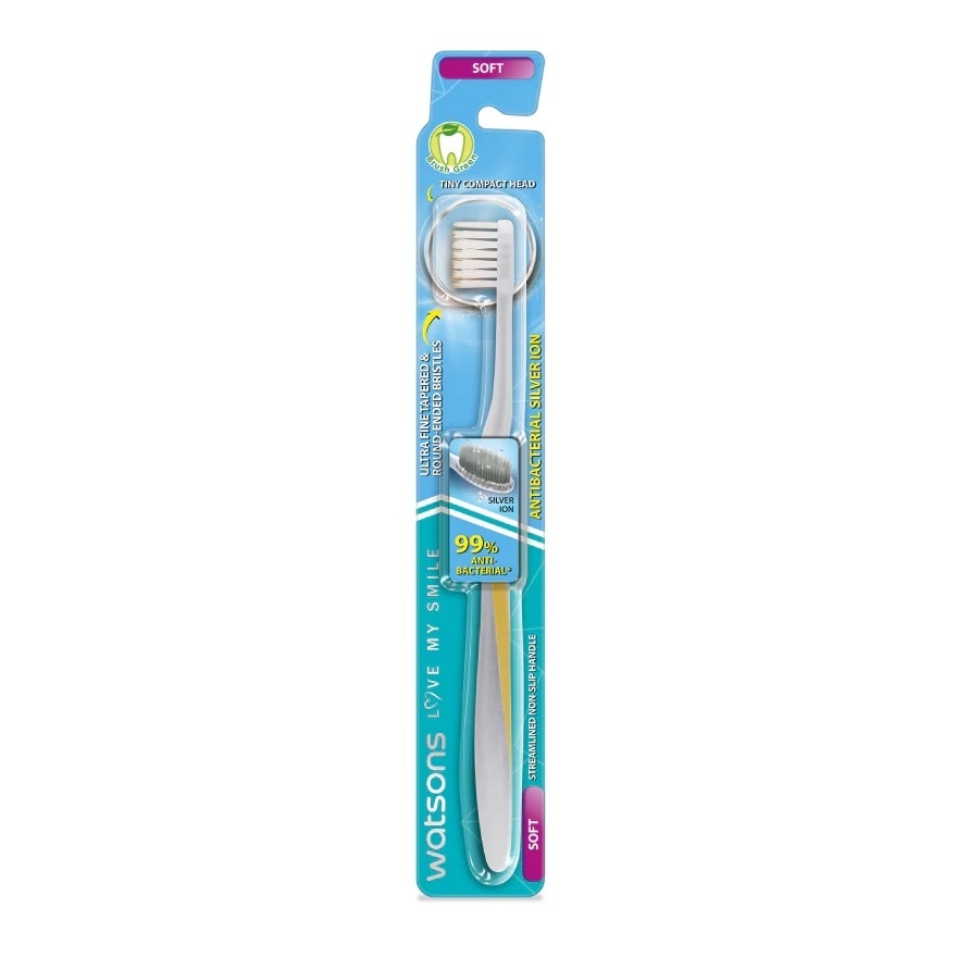 Bàn Chải Đánh Răng Watsons Antibacterial Silver Ion Toothbrush (Soft) 1s