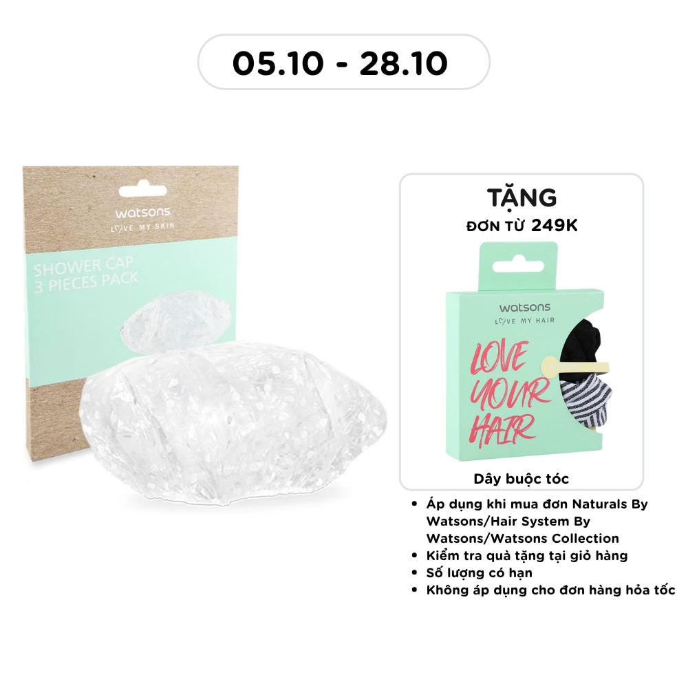Mũ Tắm Watsons Shower Cap Pack 3s image