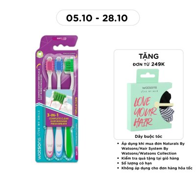 WATSONS Triple Action Toothbrush (Soft) 3s image