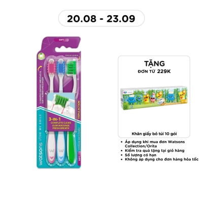 WATSONS - Triple Action Toothbrush (Soft) 3s image